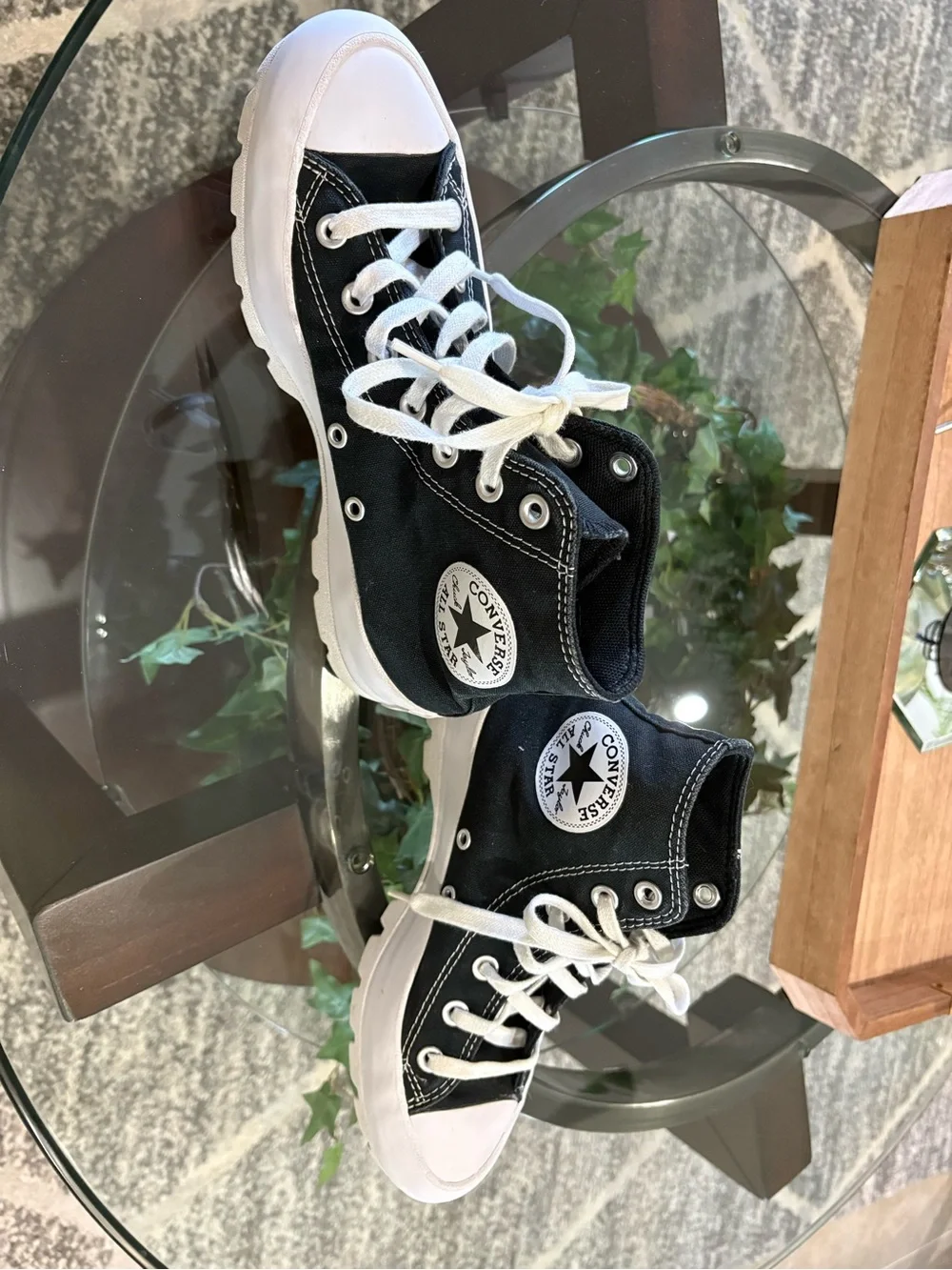 Converse Black and White Kids High-Top Platform Sneakers
